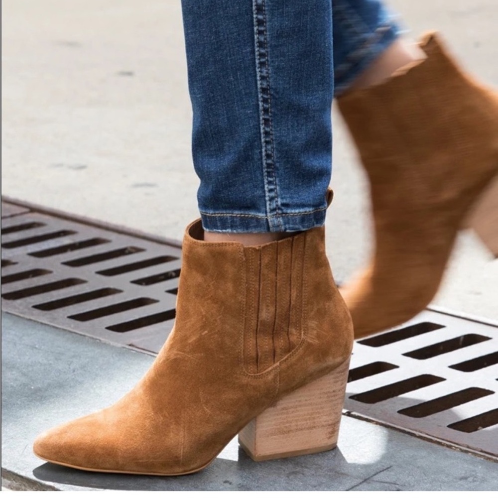ABLE Rojas Western Bootie cognac color suede